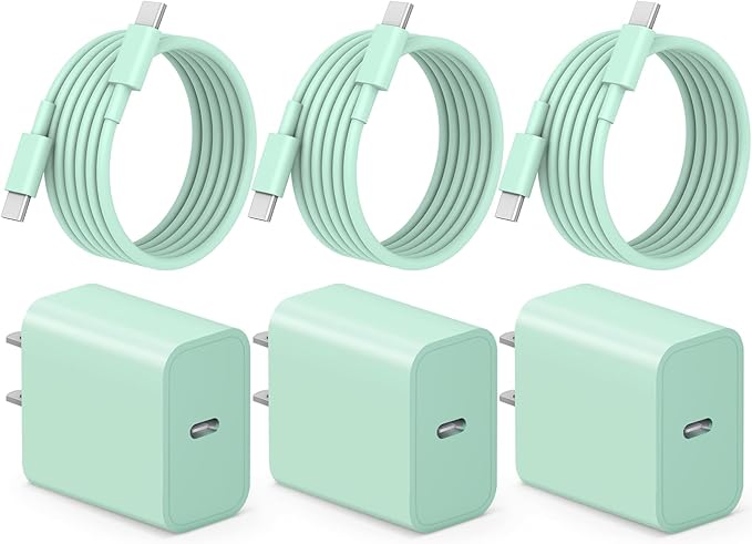iPhone 17 16 15 Charger Fast Charging 3+3Pack Type C Charger USB C Chargers Block with 6FT Cable for iPhone Air/17/17 Plus/17 Pro/17 Pro Max/16/16 Plus/16 Pro/16 Pro Max/15/15 Pro Max/iPad Pro