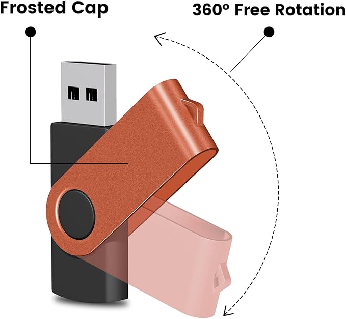 EASTBULL USB 2.0 Flash Drive 16GB with Lanyards Thumb Drives Bulk 20 Pack Colorful Multipack Memory Stick Pen Drive Swivel Design(16 GB 20 Pack)