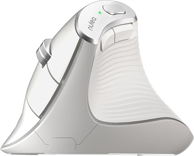 Nulea M510 Vertical Mouse Wireless, Ergonomic Mouse for Comfy Tracking, 3 Adjustable DPI (800-1200-1600), 2.4G Wireless Vertical Mouse with 6 Buttons, Compatible with Windows, Mac OS, Laptop, White