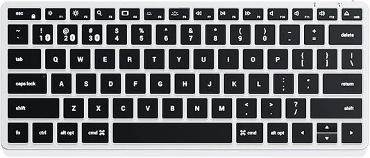 Satechi Slim X1 Bluetooth Backlit Keyboard for Mac, Illuminated Keys & Multi-Device Sync, for MacBook Air/Pro M4, iPad Air/Pro M4/M3, iPad mini, Mac mini, iMac - Silver