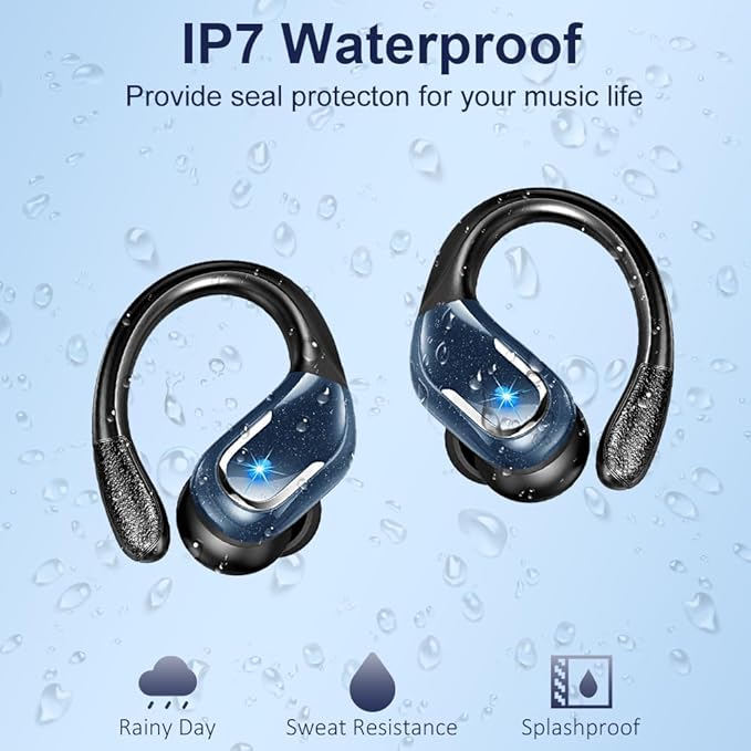 Wireless Earbuds Sport Bluetooth Headphones 5.4, 2025 Bluetooth Earbuds 75Hrs Stereo, 4 HD Mic, Over-Ear Buds with Earhooks ENC Noise Canceling Earphones, IP7 Waterproof Headset for Workout/Running