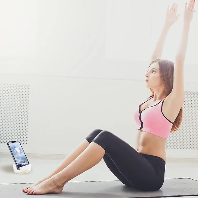 Luxury Marble Cell Marble Phone Stand, Phone Holder for Cellphone Tablet On Office Desk,Kitchen,Countertop, Nightstand,Round, Pearly Onyx