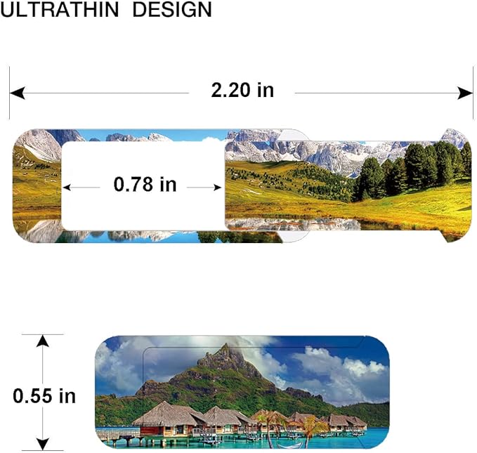 Laptop Camera Cover Slide,Protective Cover for Laptop, Desktop, PC,MacBook Pro, MacBook Air, iPad, iMac, Tablet,Protecting Privacy Security (Scenery)