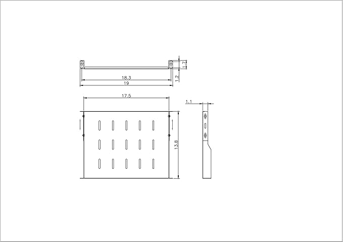 RAISING ELECTRONICS 1U Black Flexible 14inch (350mm) deep Cantilever Server Shelf Vented Rack Mount 19inch