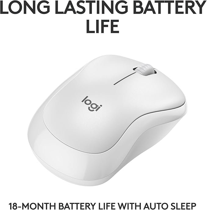 Logitech M240 Silent Bluetooth Mouse, Wireless, Compact, Portable, Smooth Tracking, 18-Month Battery, for Windows, macOS, ChromeOS, Compatible with PC, Mac, Laptop, Tablets - Off White