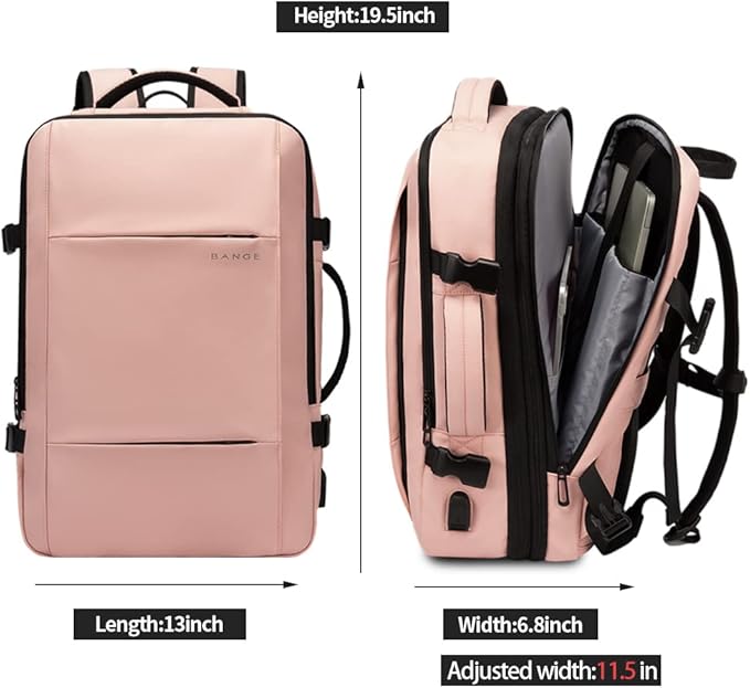 BANGE 45L Backpack For Women, Weekend Expandable Travel Backpacks,Business Laptop Backpack For 17.3” Laptop,Women's Suitcase Backpack