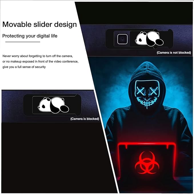 Laptop Camera Cover Slide,Webcam Cover Slide,Protecting Your Privacy Security & Shelter from Breath Lamp-Cute Pattern Design丨Fits Laptop & Desktop, PC-Ultrathin for iMac(Pnada)