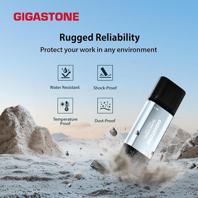 GIGASTONE Duo Go USB-A+C 512GB (2-Pack) Dual External Portable SSD 500MB/s Glossy Surface, Supports Apple 4K 60fps ProRes HDR Video Recording USB3.2 Gen 2 for iPhone 16 PS5 Mac iPad Laptop Android