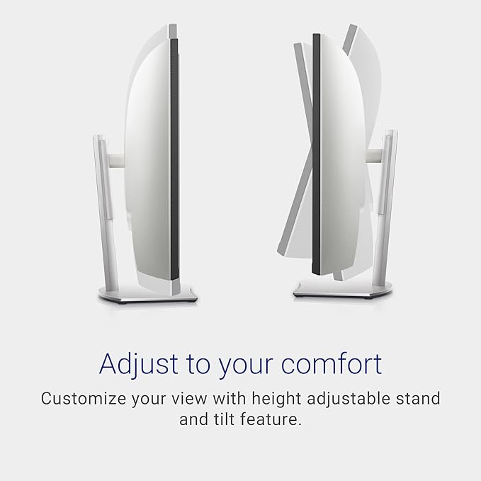 Dell S3221QS 32 Inch Curved 4K UHD (3840 x 2160), VA Ultra-Thin Bezel Monitor, 60Hz, 4MS Response Time, 90% DCI-P3, 99% sRGB, AMD FreeSync, HDMI, DisplayPort, Built in Speakers, VESA Certified, Silver