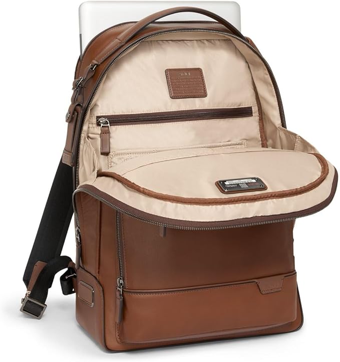TUMI Harrison Warren Backpack - 15-Inch Laptop Backpack - Stylish Women's & Men's Backpack for Travel & Business - Cognac Leather