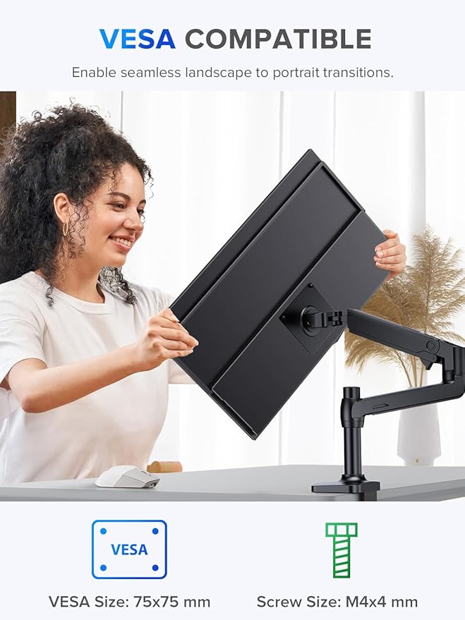 UPERFECT 22" QLED 2K Portable Monitor w/VESA & 180° Adjustable Stand, 2560×1440 QHD FreeSync HDR Gaming Display, USB-C HDMI Travel Second Monitor for Laptop, Switch, Phone