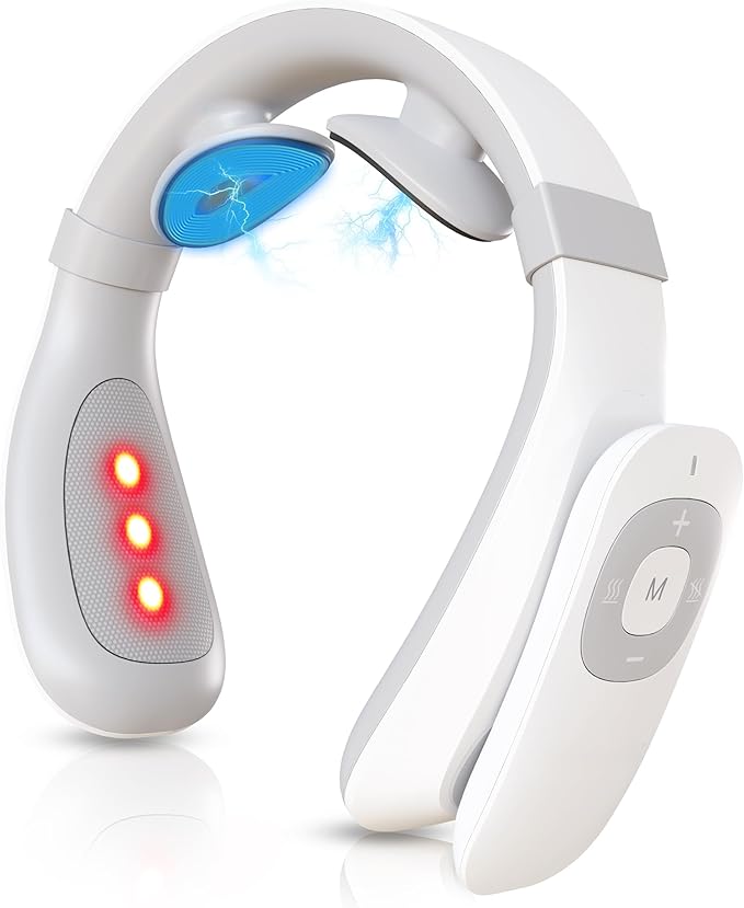 FORTHiQ Neck TENS Machine with Heat, Electric Neck Massager for Pain Relief, 15 Levels Deep Tissue Massage, Portable and Soothing, FSA or HSA Eligible
