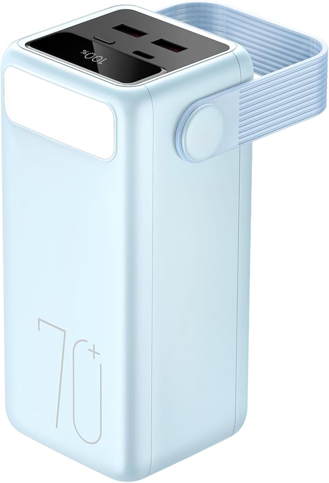 Portable Charger Power Bank 70000mAh, 22.5W Fast Charging USB C Battery Pack, 3 Outputs, LED Display & LED Light, External Huge Capacity Battery Bank for iPhone 16/15/14, Samsung, iPad, etc