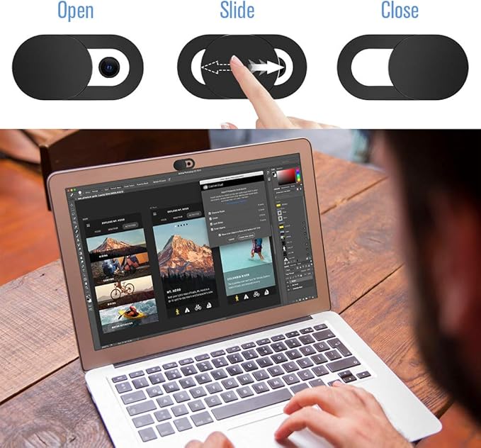 Ultra-Thin Laptop Webcam Cover [6 Pack], Compatible with MacBook, Laptop, PC, iMac, iPad, iPhone 6/7/8 Plus, Protect Privacy and Security