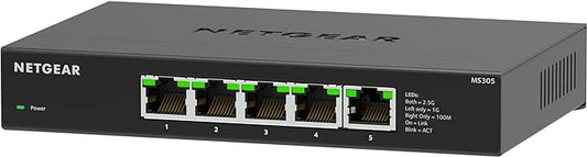 NETGEAR 5-Port Multi-Gigabit Ethernet Unmanaged Essentials Network Switch (MS305) - with 5 x 1G/2.5G, Desktop or Wall Mount, and Limited 3 Year Protection