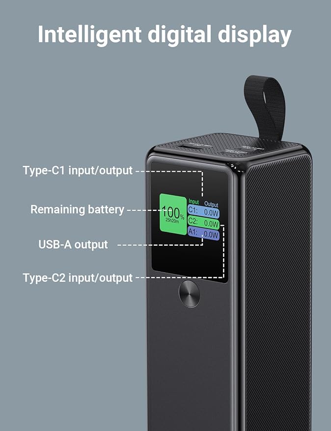 140W Power Bank, 27600mAh 3-Port PD3.1 Portable Charger Power Bank/ Portable Phone Charger with 140W C Port for 1Phone 17/16/15/14/13/12 Series, Ma-Book/1Pad, Laptop, Samsung, Steam Deck, Dell XPS