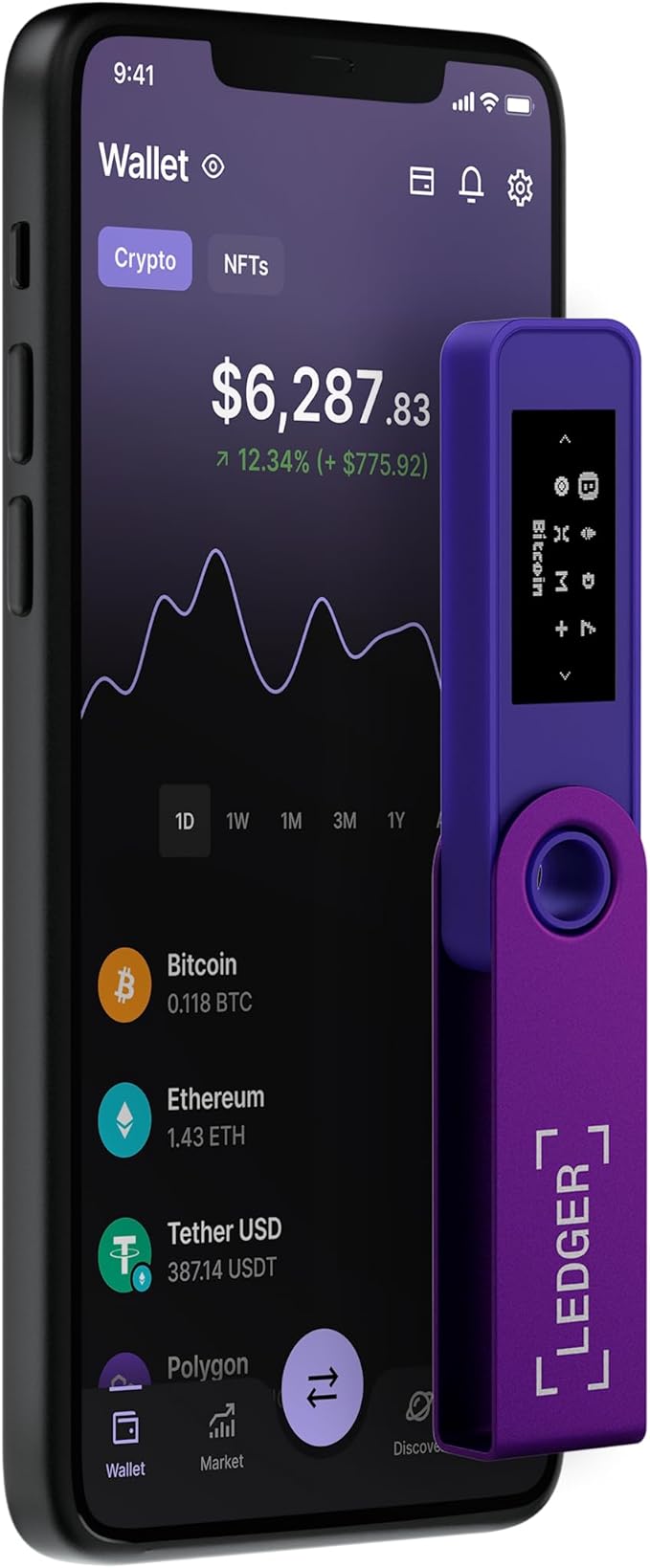 Ledger Nano S Plus (Amethyst Purple): The Perfect Entry-Level Hardware Wallet to securely Manage All Your Crypto and NFTs. (for Android or Desktop only)