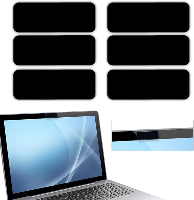 Webcam Cover, 6 Pieces, Laptop Camera Cover, Privacy Shielding Capacity is Twice as Big as The Traditional, Suitable for Computer Mobile Phones, laptops, Tablets and so on (Black 6-Piece Pack)