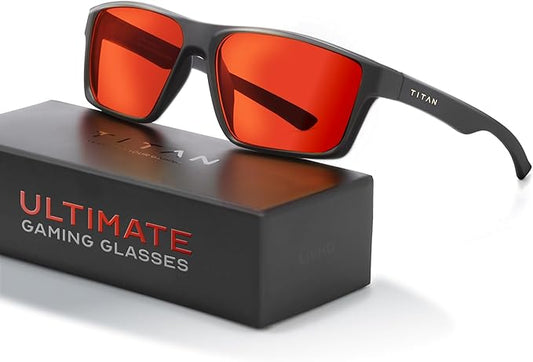 Titan Gaming Glasses, Anti Blue Light Glasses Men, UV400 Protection Blue Light Blocking Glasses for Computer Eye Strain