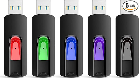 RAOYI 5 Pack 64GB USB 3.0 Flash Drive, High Speed Memory Stick Thumb Drives Jump Drive Pen Drive for PC Laptop Desktop- 64G Multipack