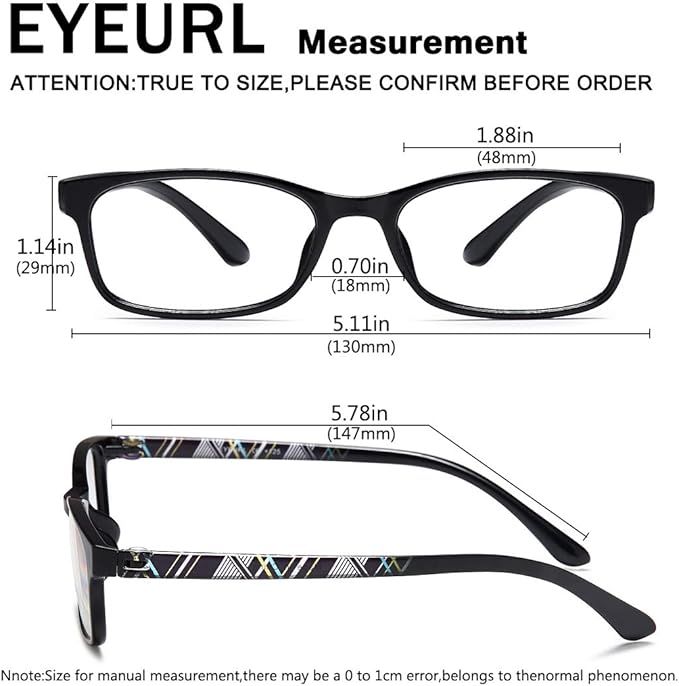 EYEURL Reading Glasses Blue Light Blocking Men Women - 2 Pack Computer Reading Glasses UV Protection Anti Eyestrain Flexible TR90 Frame Lightweight Readers Glasses +1.25