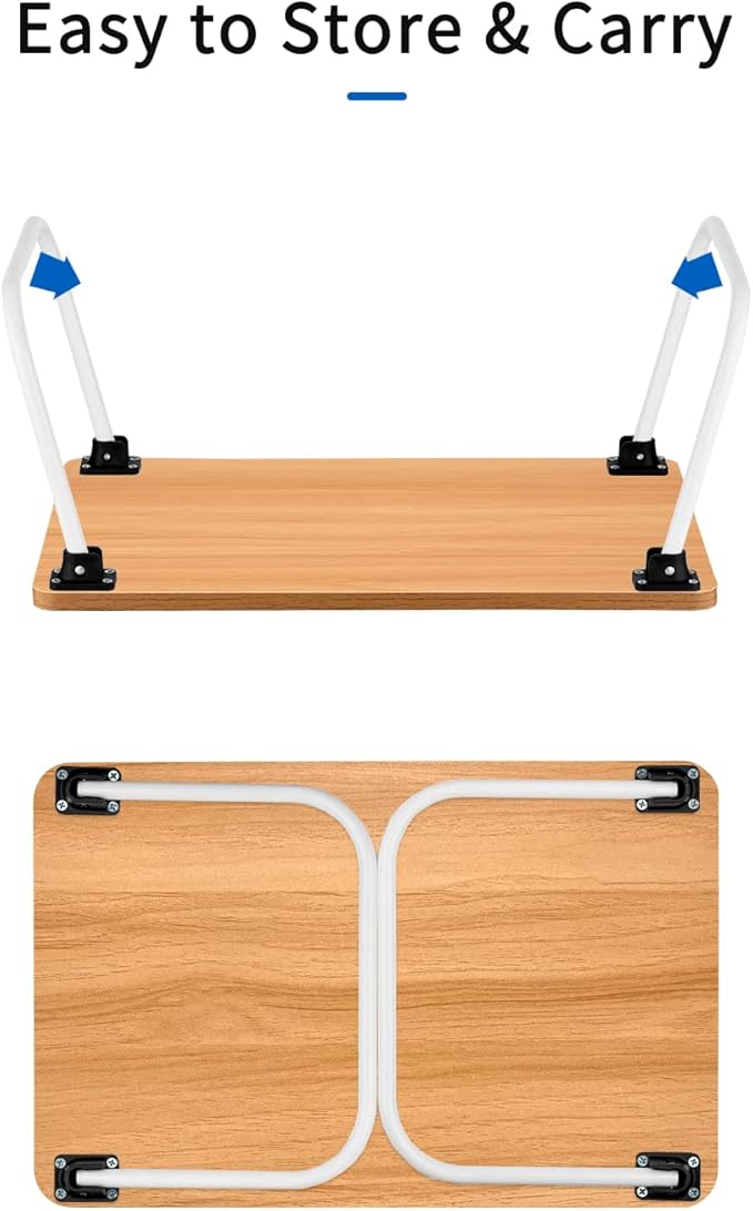 Ruxury Folding Lap Desk Laptop Stand Bed Desk Table Tray, Breakfast Serving Tray, Portable & Lightweight Mini Table for Sofa Couch Floor - Wood