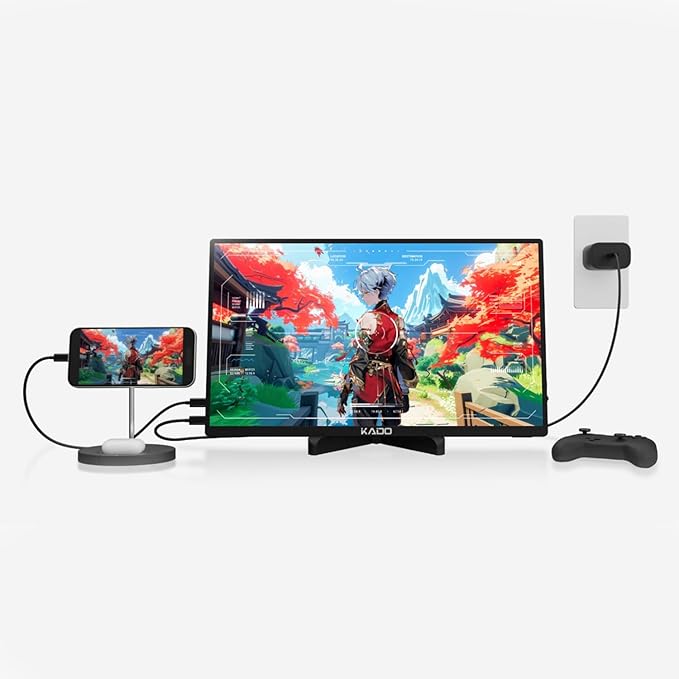Kado Tablet Stand for Portable Monitor, Adjustable Tablet Holder Foldable, iPad Accessories for Office Compatible with Kindle, Switch, Surface Pro, iPad Pro/Air/Mini, iPhone Pro/Max/Plus
