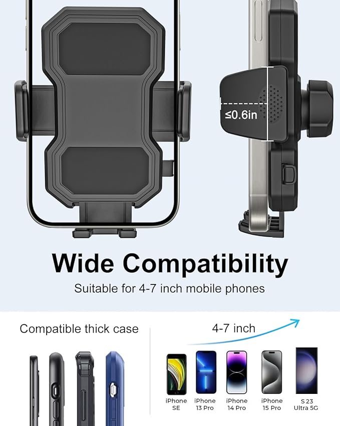 GDZN Adjustable CD Slot Car Phone Mount, [One Button Release] Ultra Sturdy CD Player Phone Holder, Hands-Free Car CD Phone Stand for iPhone 15 Pro Max 14 13 12, Galaxy S24 Ultra 23 22 All 4-7" Phones