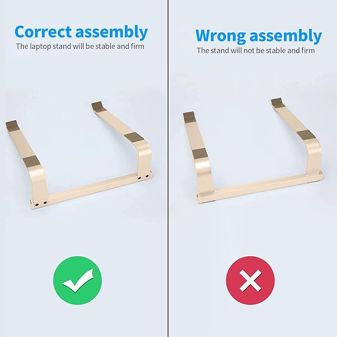 LENRUE Laptop Stand for Desk，Stable MacBook Pro Stand，Ergonomic Aluminum Computer Riser for 12 13 15 16.2 inch ，Computer Cooling Stand for Mac MacBook Pro Air,HP, Dell, More PC Notebook (Gold)