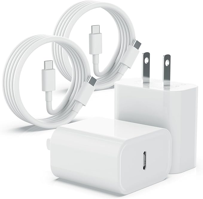 iPhone 17 16 15 Charger Fast Charging Type C Chargers USB C Charger Block iPhone 16 Chargers with 2 Pack 6FT Cable for iPhone 17 Pro Max/16/16 Pro Max/15/15 Plus/15 Pro/15 Pro Max/iPad Pro/AirPods