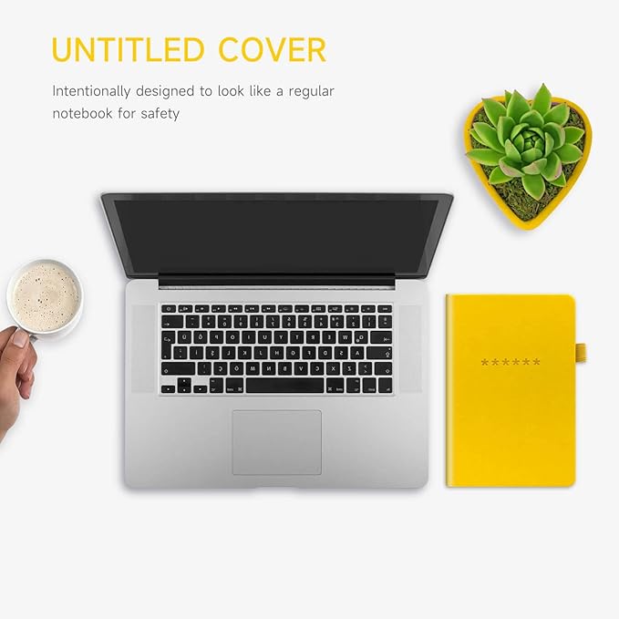 Password Book with Alphabetical Tabs – Hardcover Internet Address & Password Organizer – Password Keeper Notebook for Computer & Website – 5.2 x 7.6" Log-in Password Journal w/Thick Paper (Yellow)