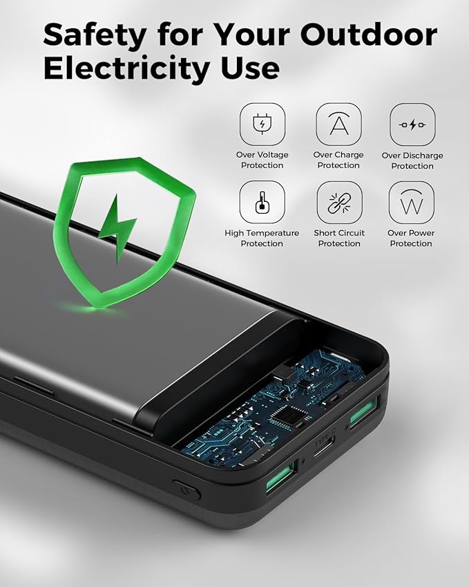 Portable Charger Power Bank 40000mAh Powerbank PD 30W and QC 4.0 Fast Charging External Battery Pack with USB-C LED 3 Outputs & 2 Inputs Portable Charging for iPhone 15 14 13 pro, Samsung