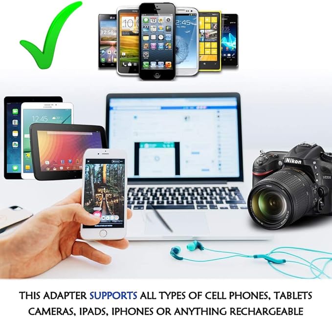 Ceptics India Travel Plug Adapter (Type D) for Pakistan, Nepal, Bangladesh - 3 Pack [Grounded & Universal] (GP-10-3PK)