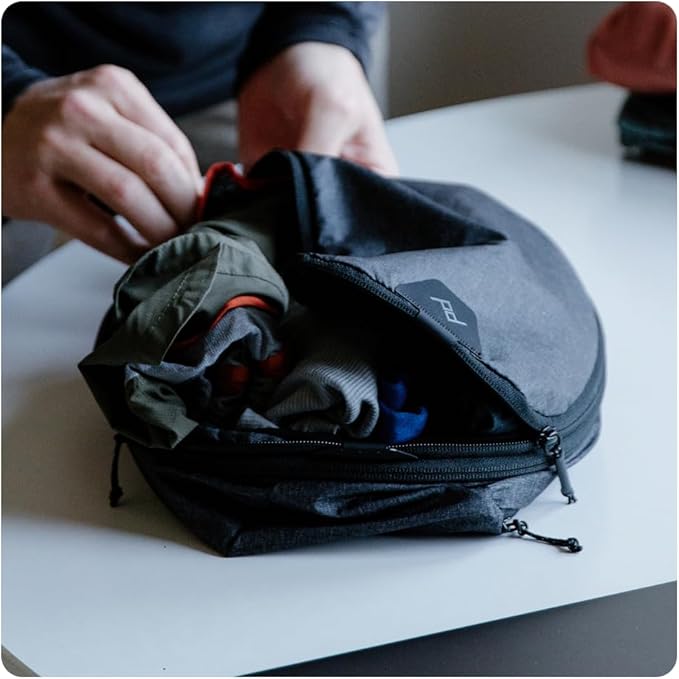 Peak Design Packing Cube, Charcoal, Weatherproof Luggage Cube with Dual Compartment Organization, Expansion and Compression, Zipper Opening, Travel Organizer for Men and Women, Size S