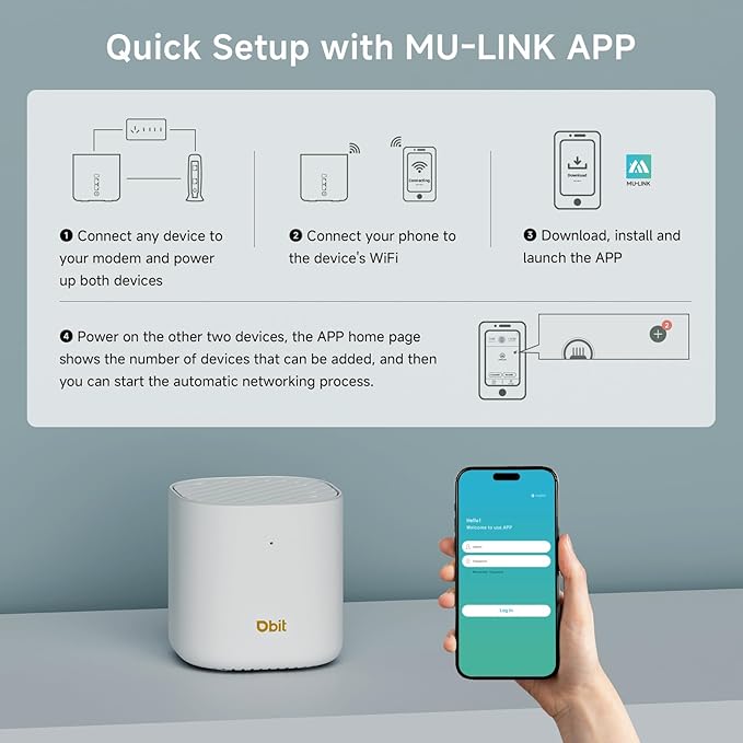 DBIT AX3000 WiFi 6 Mesh Wi-Fi System | 2,500 Sq Ft Coverage & 150 Devices | Dual-Band, Seamless Roaming, Parental Controls | Standalone Router or Mesh Add-On Node | 2 Gigabit Ports (D-MAX6, 1-Pack)