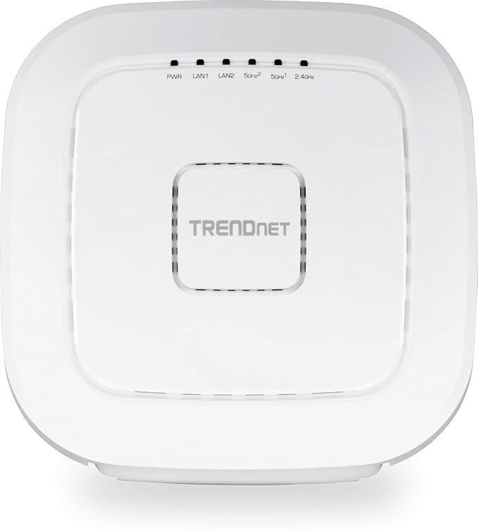 TRENDnet AC2200 Tri-Band PoE+ Indoor Wireless Access Point, 867Mbps WiFi AC + 400Mbps WiFi N Bands, Wave 2 MUMIMO, Client Bridge, WDS, AP, WDS Bridge, WDS Station, Repeater Modes, White, TEW-826DAP