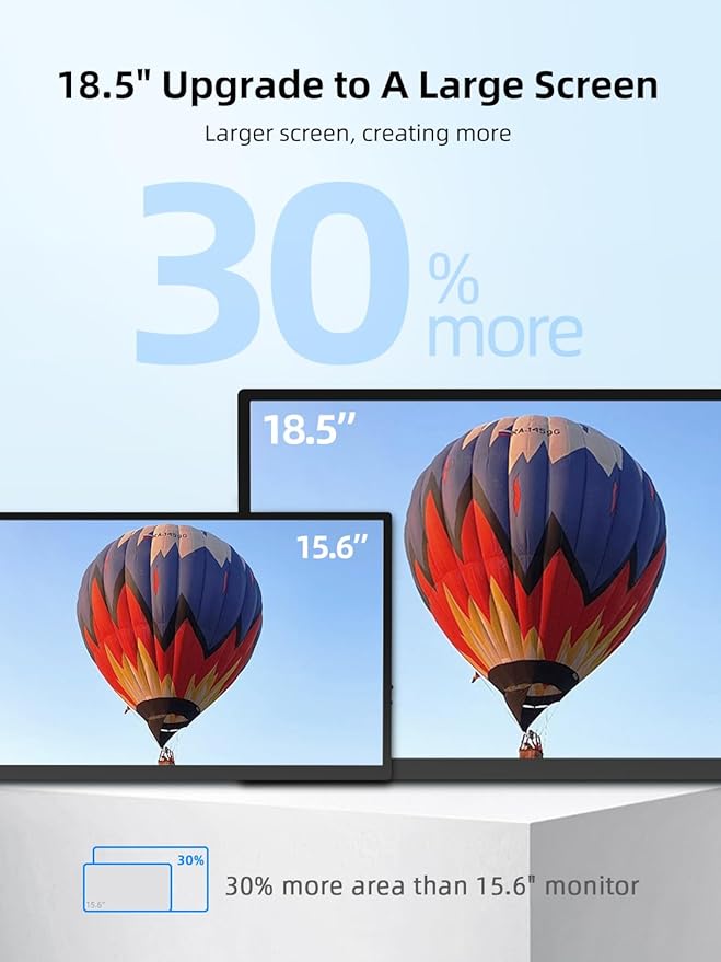 EVICIV 18.5” Portable Monitor Touchscreen | 120HZ 1ms Gaming Monitor | FreeSync, HDR | 400Nits | 1080P FHD IPS | 100% sRGB | VESA & Smart Case | Large Travel External Second Screen for Laptop, Switch