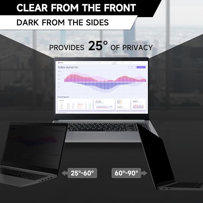 14 Inch 16:9 Laptop Privacy Screen Filter, Anti Blue Light Glare & Anti Scratch Computer Privacy Shield for 14" with 1920x1080 Aspect Ratio Laptop