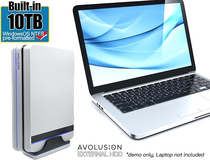 Avolusion PRO-X Series USB 3.0 External Hard Drive for WindowsOS Desktop PC/Laptop (White) - (10TB) (Renewed)