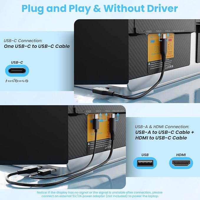 2025 Upgraded 14" Laptop Screen Extender, Ultra-Thin 1080P Laptop Monitor Extender, Ultra-Light Dual Screen Portable Monitor for 13-17.3" Laptops, Compatiable with Windows/Mac/Linux/Chrome/Android/iOS