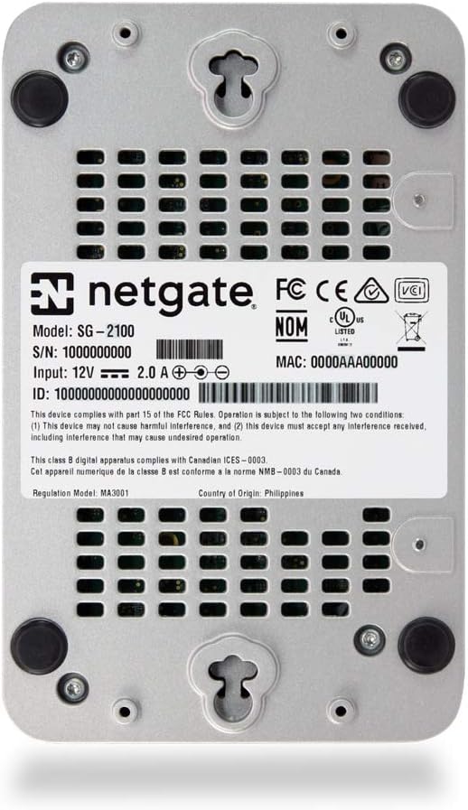 Netgate 2100 MAX pfSense+ Security Gateway | Router, Firewall, VPN | Lifetime TAC Lite Support |1 GbE RJ45/SFP Combo Port | 4X 1 GbE Ports (128 GB M.2 SATA 2242 SSD)