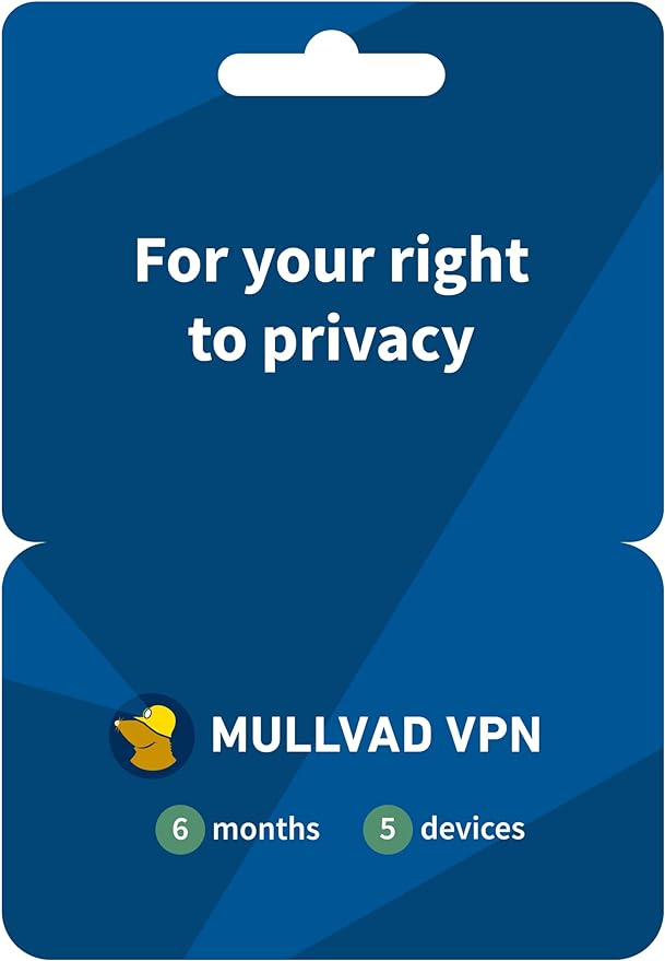 Mullvad VPN | 6 Months for 5 Devices | Protect Your Privacy with Easy-To-Use Security VPN Service