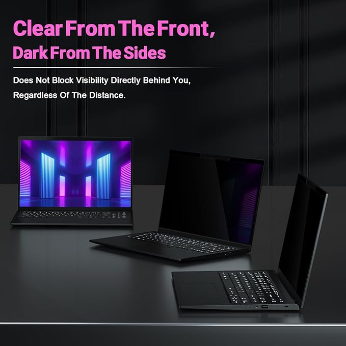 PYS Magnetic Laptop Privacy Screen 16 Inch 16:10 Ratio - Computer Monitor Screen Privacy Shield, Anti-Glare Blue Light Filter, Detachable Privacy Screen Protector for Lenovo, Hp Envy, Dell