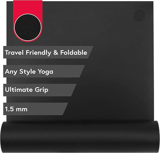 Manduka GRP Adapt Travel Yoga Mat 71" - 1.5mm | Foldable & Travel friendly | Ultimate Grip | Sweat ready for Any Style of Yoga | 71 x 24 inches