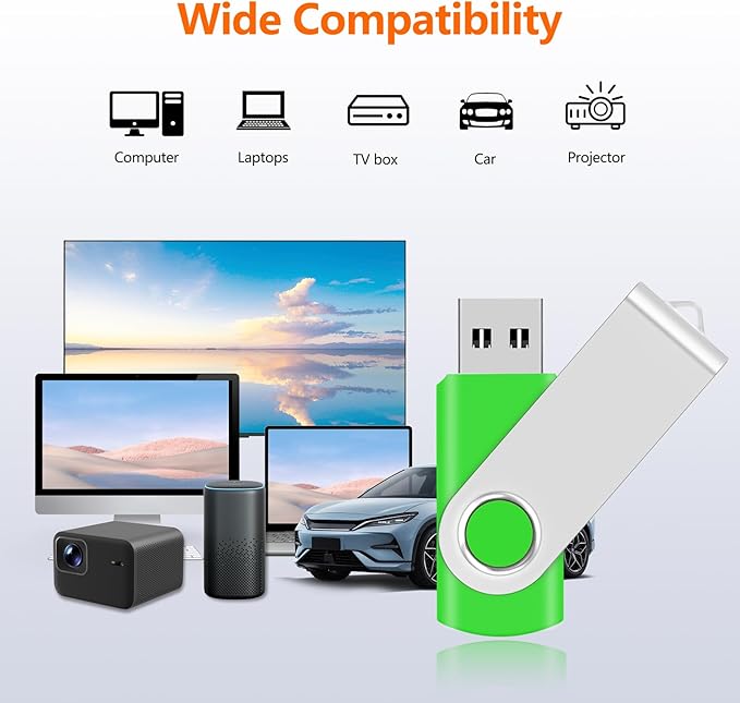 AreTop 50 Pack 8GB USB Flash Drives Bulk of 2.0 Thumb Drives Pack 8GB USB Drive Bulk Pen Drive Zip Drive Memory Stick with Lanyard for Storage and Backup (Mixed Colors 50pcs)