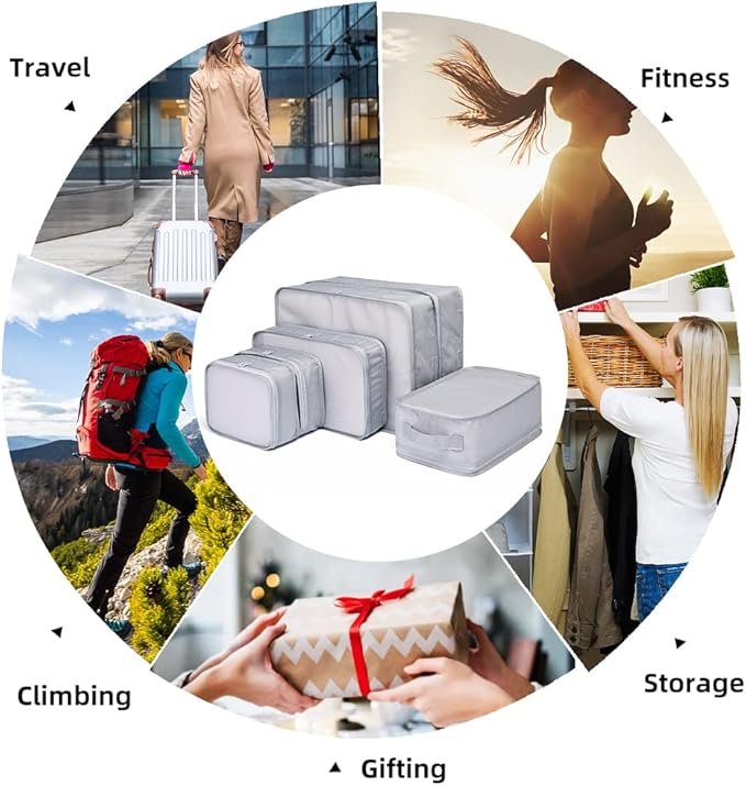 JJ POWER Travel Packing Cubes, Luggage Organizers with Shoe Bag