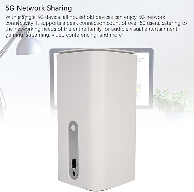 Zopsc 5G CPE Router with SIM Card Slot, NSA SA WiFi 6 4.67Gbps High Speed Dual Band Indoor Outdoor Router, 5G Portable Mobile Hotspot Device Built in Antennas, Plug and Play (US Plug)