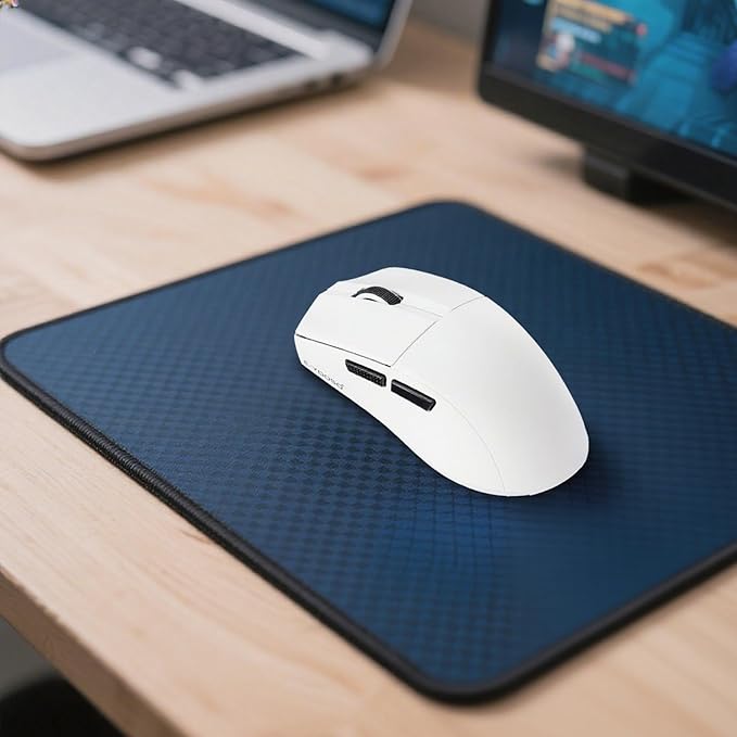 XuanGui Wireless Gaming Mouse,2.4G/BT/USB-C Wired,5-Level DPI 4000 Max,50g Lightweight,1000Hz Polling Rate,Macro Program,Side Buttons,44-Hour Battery Life,For Laptop/PC/Computer/Mac/Tablet (White-2)