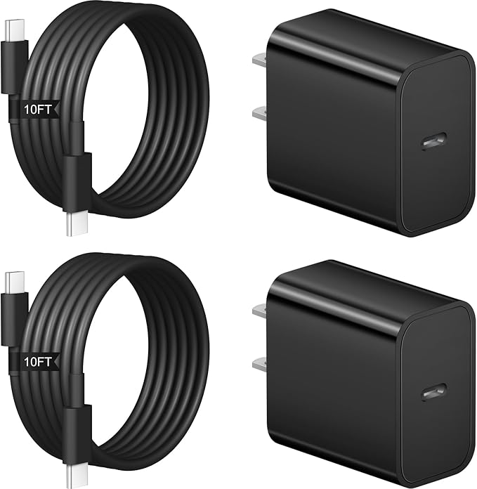 iPhone 17 Charger Fast Charging 20W USB C Charger Block & 10FT Fast Charging Cable Compatible with iPhone 17/17 Air/17 Pro/17 Pro Max/16/15 Series/iPad Pro and More-Black