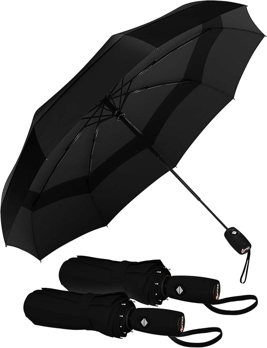 REPEL Windproof Travel Umbrella - Compact & Withstands Winds up to 85MPH , Strongest Premium Auto Folding Umbrella for Rain and Sun - Durable, Light & Portable for Women & Men , Fits Backpack & Cars